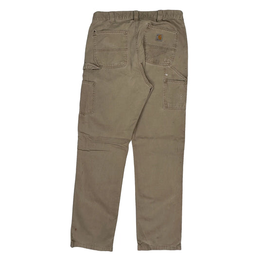 Carhartt Double Knee Carpenter Trousers - 34W 30L Beige Cotton