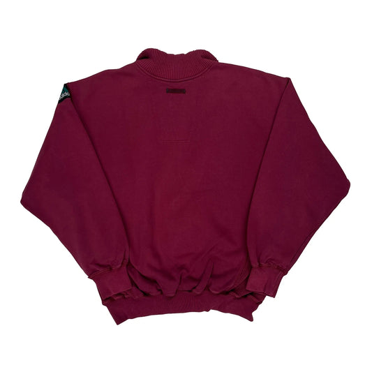 Adidas Equipment 1/4 Zip - Medium Burgundy Cotton Blend