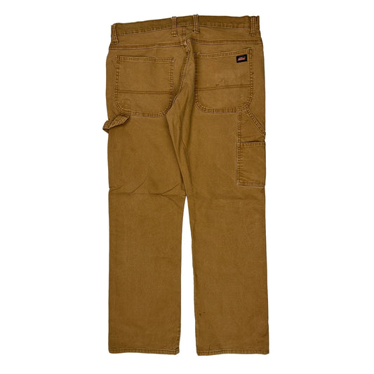 Dickies Carpenter Trousers - 35W 31L Brown Cotton