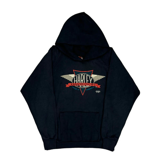 The Barn Lynchburg, Ohio Harley Davidson Graphic Hoodie - XL Black Cotton