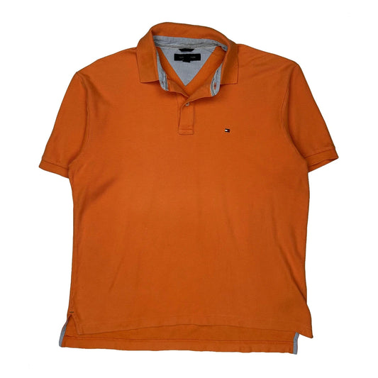 Tommy Hilfiger Polo Shirt - Large Orange Cotton
