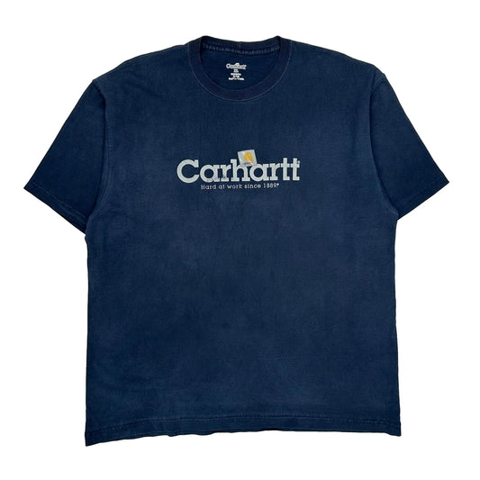Carhartt Spellout T-Shirt - XL Blue Cotton
