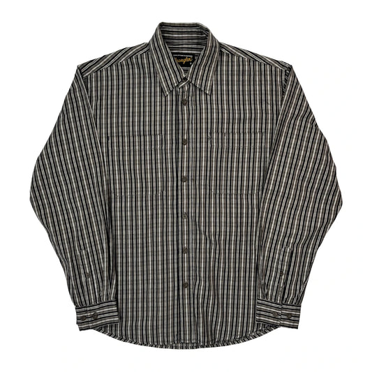 Wrangler Striped Shirt - Small Grey Cotton