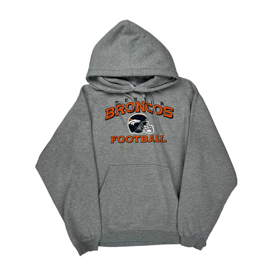 Denver Broncos Reebok Football Hoodie - Large Grey Cotton Blend