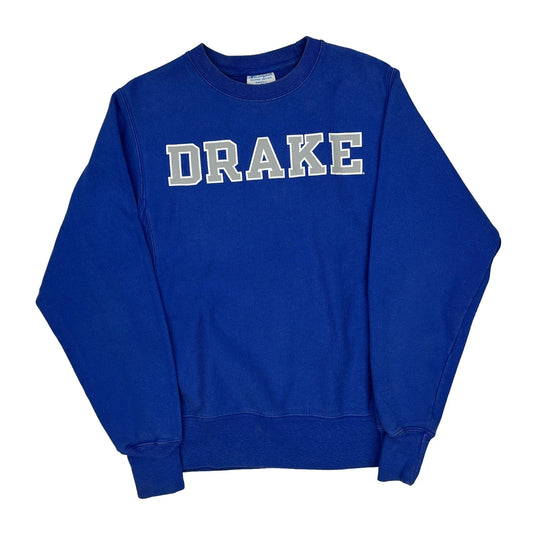 Reverse Weave Champion College Sweatshirt - Small Blue Cotton