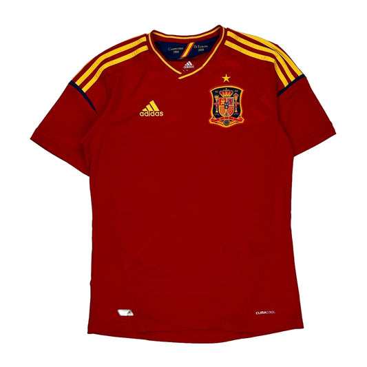 Age 15-16 Spain Home 2011-12 Adidas Football Shirt - XL Red Polyester
