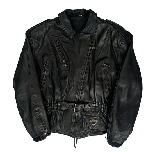 Vintage Unbranded Leather Jacket - XL Black Leather