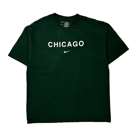 Chicago Nike Graphic T-Shirt - Medium Green Cotton