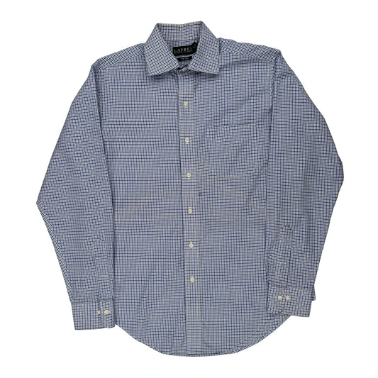 Non Iron Ralph Lauren Checked Shirt - Medium Blue Cotton