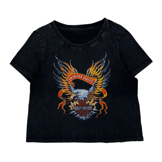 American Classic Harley Davidson Graphic T-Shirt - Medium Black Cotton