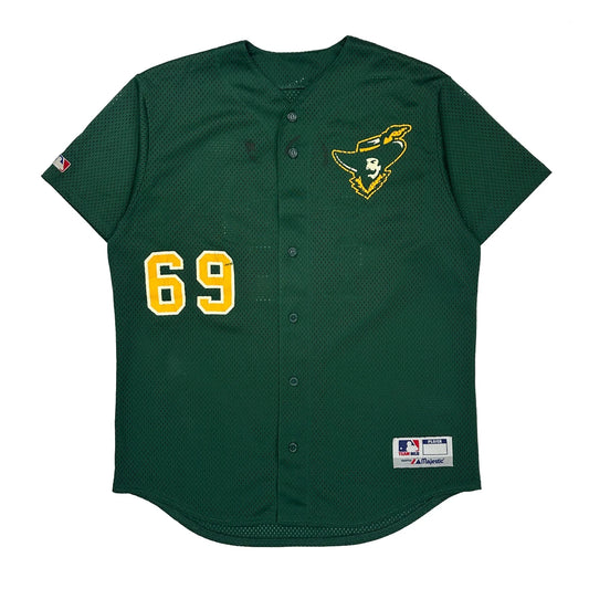 Oakland Athletics Majestic Mlb Jersey - Large Green Polyester