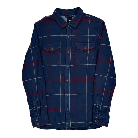 Vans Checked Flannel Shirt - Medium Blue Cotton