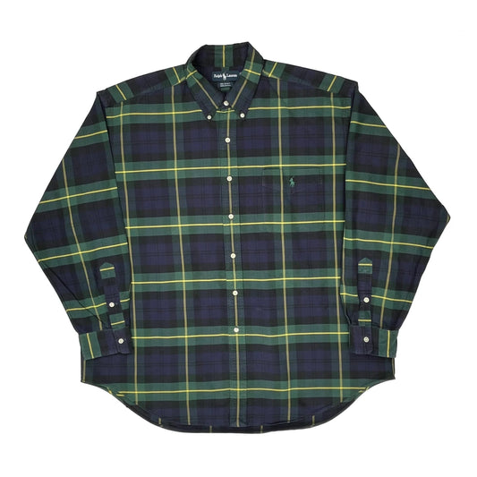 Ralph Lauren Checked Shirt - XL Blue Cotton