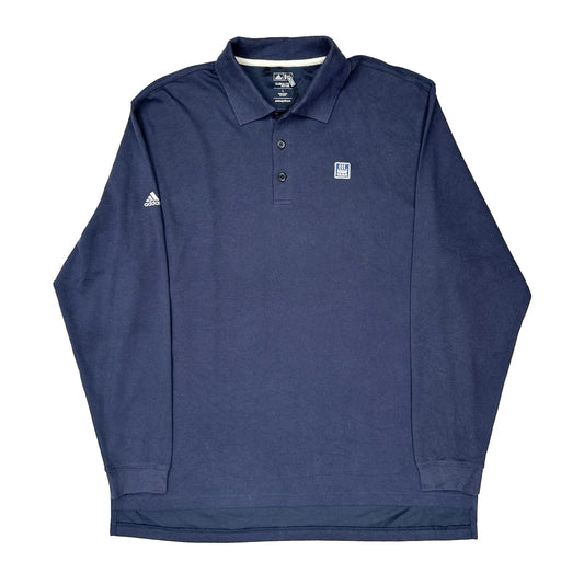Adidas Long Sleeve Polo Shirt - Large Navy Cotton