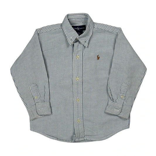 Age 3 Ralph Lauren Striped Shirt - XS Blue Cotton