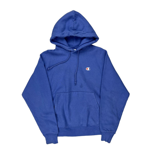 Reverse Weave Champion Hoodie - Small Blue Cotton