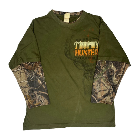 Buckhorn River Camo Long Sleeve T-Shirt - XL Green Cotton