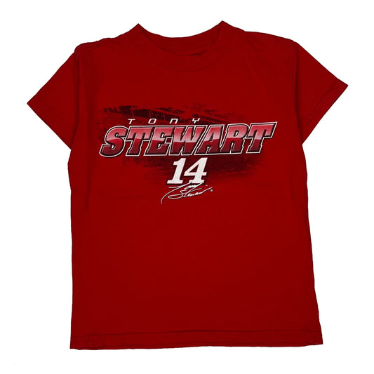 Age 6-8 Chase Authentics Tony Stewart T-Shirt - Small Red Cotton