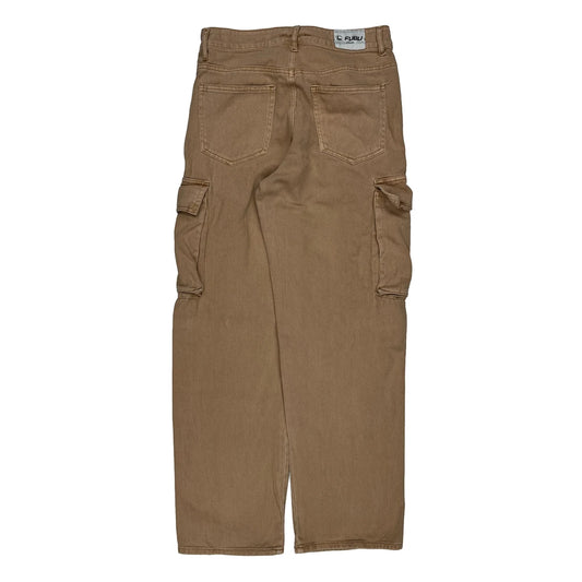 Fubu Cargo Trousers - 28W 31L Brown Cotton