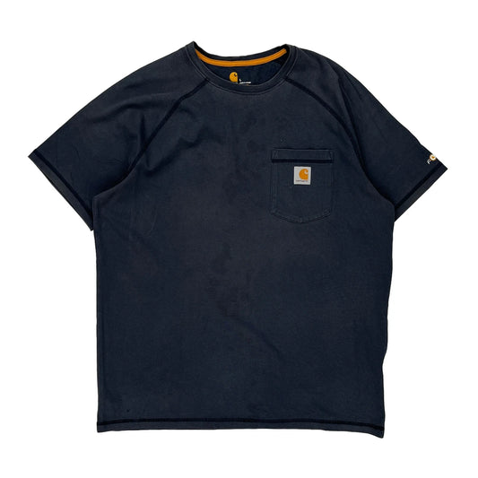 Carhartt T-Shirt - Large Navy Cotton Blend