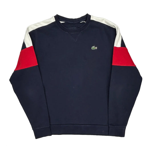 Lacoste Contrast Stitch Sweatshirt - Medium Red Cotton