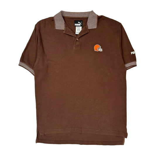 Cleveland Browns Puma Nfl Polo Shirt - Medium Brown Cotton