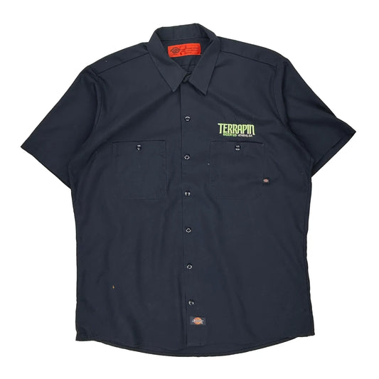 Terrapin Beer Company Dickies Short Sleeve Shirt - Large Navy Polyester Blend