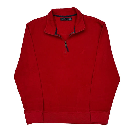 Nautica 1/4 Zip - XL Red Cotton