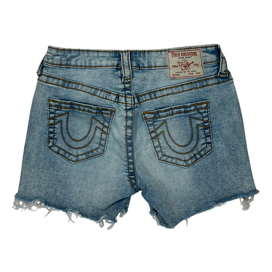 True Religion Denim Shorts - 28W UK 8 Light Wash Denim