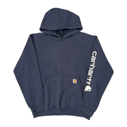 Original Fit Carhartt Spellout Hoodie - Medium Blue Cotton