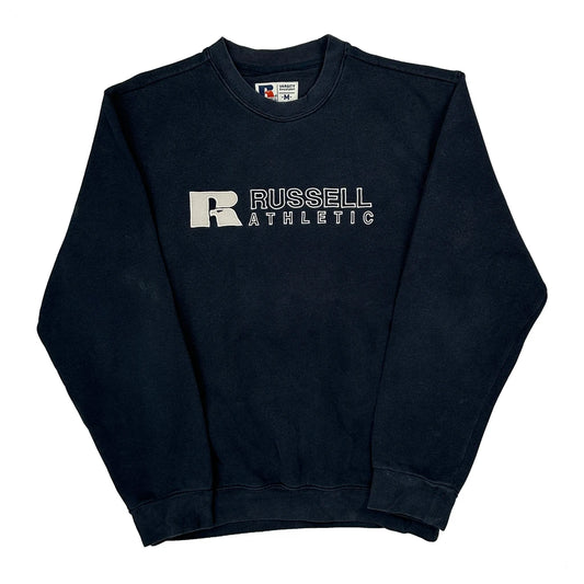 Russell Athletic Spellout Sweatshirt - Medium Black Cotton