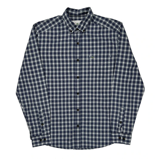 Lacoste Checked Shirt - Medium Blue Cotton