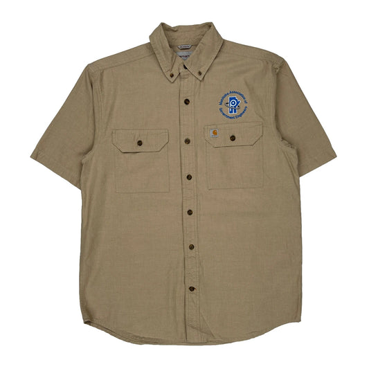 Manitoba Association Of Government Engineers Carhartt Short Sleeve Shirt - Medium Khaki Cotton