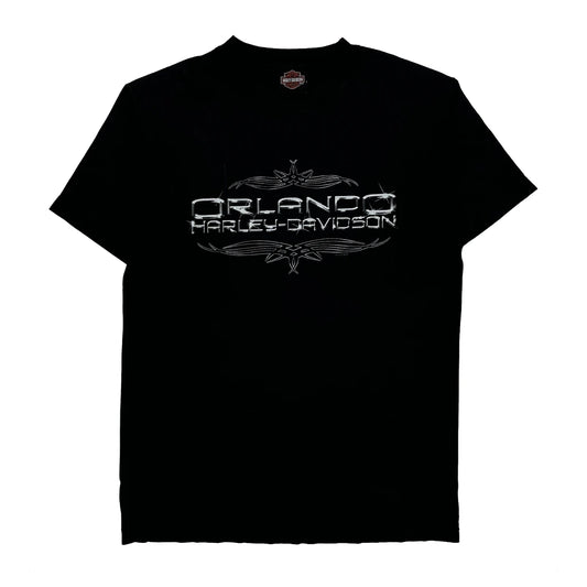 Orlando Harley Davidson Graphic T-Shirt - Medium Black Cotton