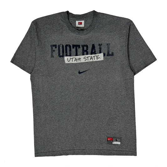 Utah State Nike Graphic T-Shirt - Large Grey Cotton Blend