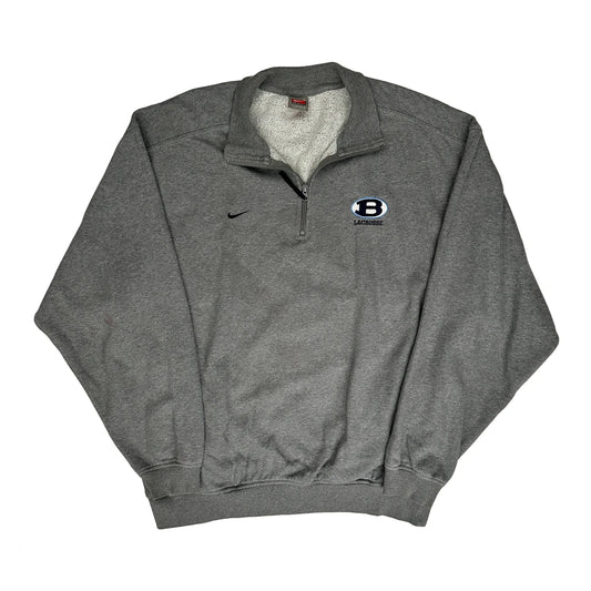 Nike 1/4 Zip - Large Grey Polyester Blend