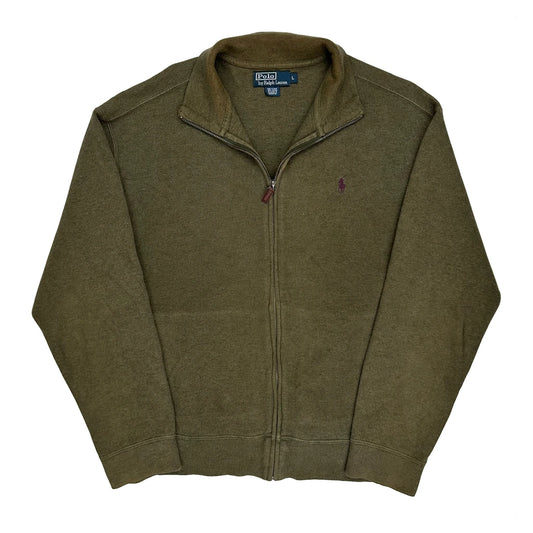 Polo By Ralph Lauren 1/4 Zip - Large Green Cotton