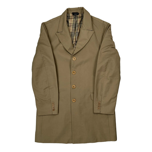 Burberry London Novacheck Trench Coat - Large Khaki Cotton