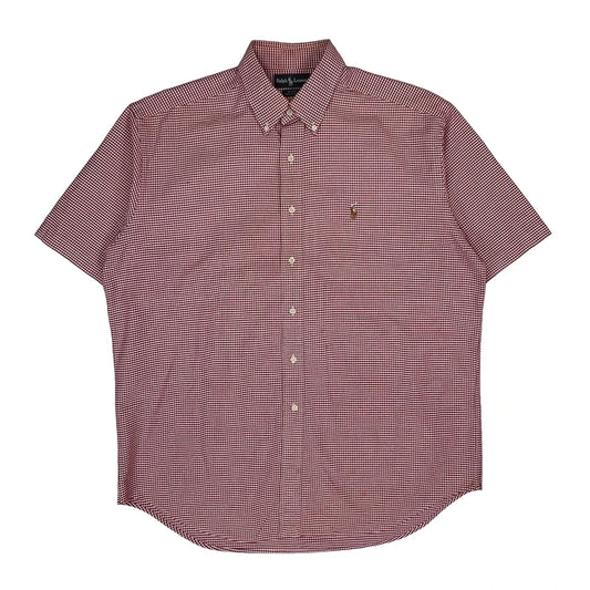 Blake Shirt Ralph Lauren Checked Short Sleeve Shirt - Large Red Cotton