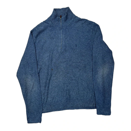 Polo By Ralph Lauren 1/4 Zip - 2XL Blue Wool