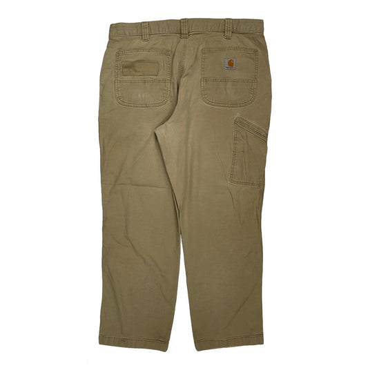 Carhartt Carpenter Trousers - 36W 28L Beige Cotton