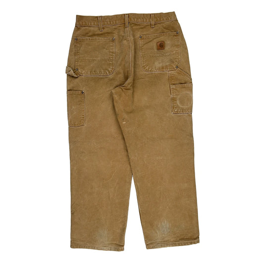 Carhartt Double Knee Carpenter Jeans - 32W 28L Brown Cotton