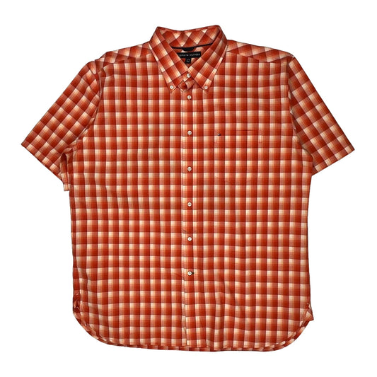 Tommy Hilfiger Checked Short Sleeve Shirt - XL Orange Cotton
