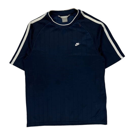 Nike Striped T-Shirt - Medium Blue Polyester