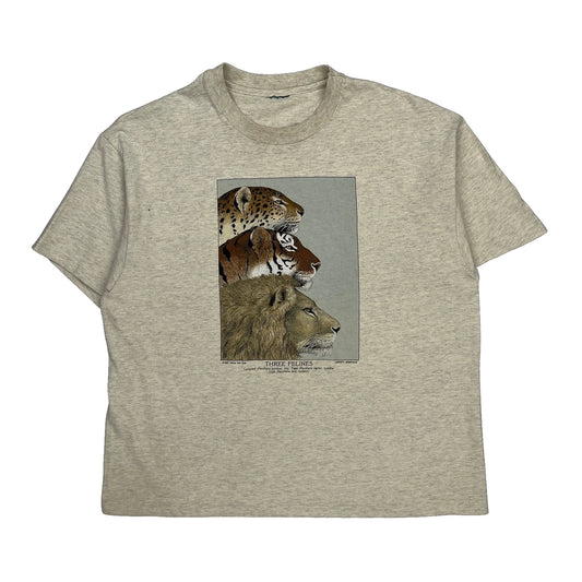 Unbranded Single Stitch T-Shirt - XL Beige Cotton