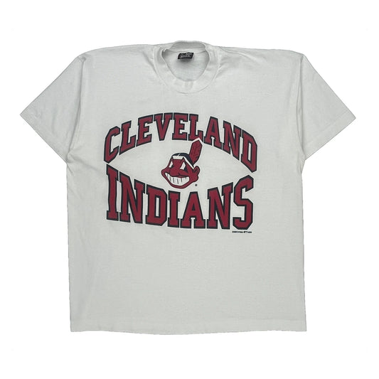 Cleveland Indians Fruit Of The Loom Graphic T-Shirt - XL Red Cotton Blend