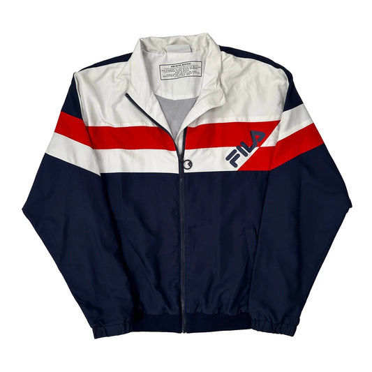 Fila Striped Track Jacket - Large Navy Polyester
