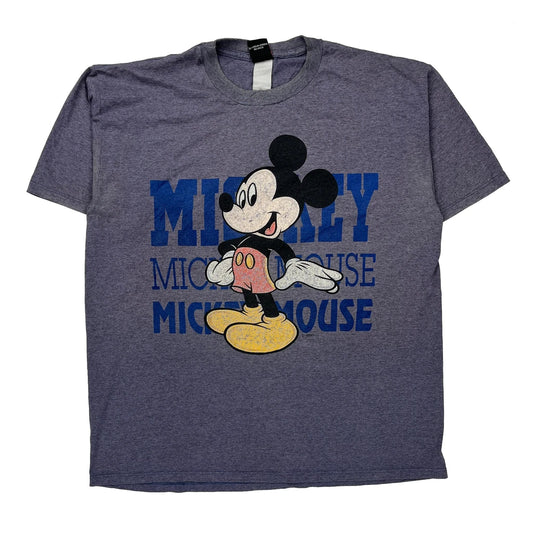 Mickey Mouse Mickey Unlimited Cartoon T-Shirt - XL Purple Cotton