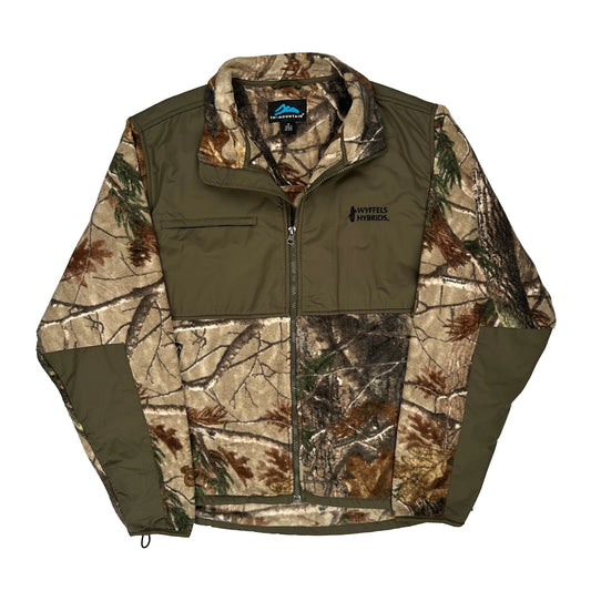 Vintage Tri-Mountain Camo Fleece Jacket - Medium Green Polyester