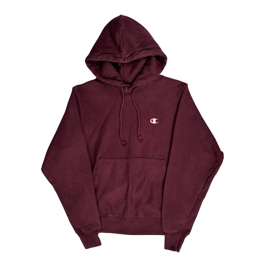 Reverse Weave Champion Hoodie - Small Burgundy Cotton